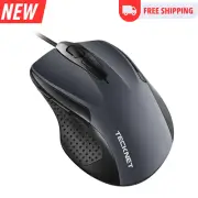 TECKNET USB Wired Mouse, 6-Button Corded Mouse with 4 Adjustable DPI, with Ergon
