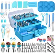 236pcs Baking Accessories with Storage Case Cupcake Cookie Frosting Fondant Bakery Set for Adults Beginners or Professional
