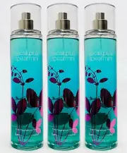 3 Bath & Body Works EUCALYPTUS SPEARMINT Fine Fragrance Mist Body Spray 8 oz