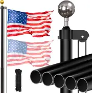 Flag Pole for outside in Ground, 25FT Sectional Extra Thick Flagpole Kit, Heavy