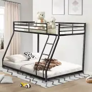 Twin Over Full Bunk Bed Metal Bed Frame Ladder Heavy Duty Sturdy No Box Spring