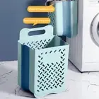 Clothes Bin Thicken Bottom Punch Free Wall Hanging Collapsible Laundry Hamper Pp