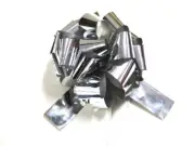 12 x Large Metallic Silver 13.5cm Gift Bows - Pull String Pom Pom Bow - Wrapping