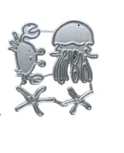 Jellyfish Crab Starfish Ocean Diving Snorkeling Sealife Metal Dies Standard Thin