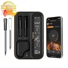 Wireless Meat Thermometer Bluetooth Fast Charge IP67 BBQ Probe LCD Grill Smoke