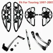 Black F+R Floorboard Shifter Lever Brake Arm Linkage Fit For Touring 1997-2007