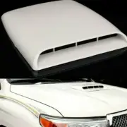 Sport Racing White Air Flow Vent Bonnet Car Front Hood Scoop Cover Trim Decor (for: Daihatsu)
