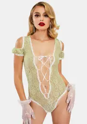 [ESQAPE] Green Floate Lace Teddy