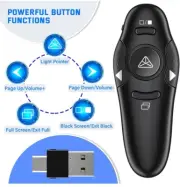 2-in-1 USB Type C Presentation Clicker Wireless Presenter Remote Green Light