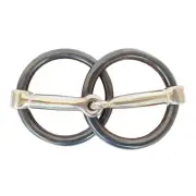 HILASON Weighted O Ring Snaffle Bit Stainless Steel and Black Sweet Iron |