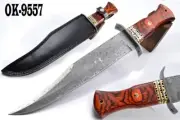 16.4" KMA CUSTOM FORGE DAMASCUS STEEL COMBAT BOWIE KNIFE 9557
