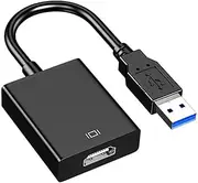 USB to HDMI adapter, USB 3.0/2.0 to HDMI adapter 1080P video converter, suitable for PC laptops, desktops, monitors, projectors, HDTV compatible with Windows XP/7/8/10/11