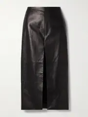 Salon 1884 - Darby Leather Midi Skirt - Black - FR 40