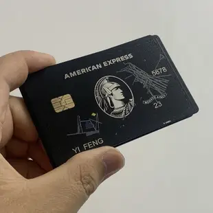 收藏品Amex美國運通百夫長黑金卡訂製Platinum×JulieMehretu美國運通卡定做黑金卡個性化芯片卡Amer