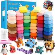 50 Colors Air Dry Clay Set, Ultra Light Non-Toxic Modeling Clay with Tools