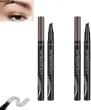 4-Tip Microblade Brow Pen, 2023 New Anjoize Eyebrow Microblade Pen, 4 Tip Precision Waterproof Brow Pen Microblading Pencil for Eyebrows, Eyebrow Makeup, Fine-Stroke, Long Lasting /41 (Color : 2PCS D