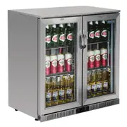 Polar G-Series Counter Back Bar Cooler with Hinged Doors Stainless Steel 208Ltr - Commercial Bar Fridges (GL008-A) - GL008-A