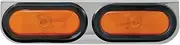 GG Grand General 86542 Chrome Plated L Bracket w/2-Oval Amber Light & Chrome Plastic Rim w/Visor
