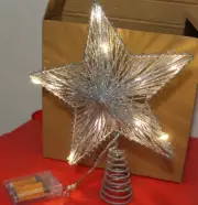Silver Glitter Christmas Tree Top Star Christmas Decorations For Home Xmas Tree
