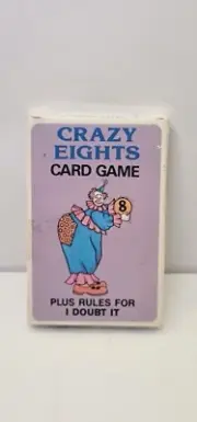 Vintage Hoyle Crazy Eights Card Game + Rules for I Doubt It 1985 Clown Sealed