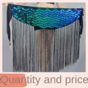 belly dance Fringe Hip Scarf Bead Piece Training Clothing Waist Chain Sequins