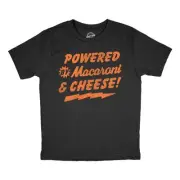 Youth Funny T Shirts Powered By Macaroni And Cheese Sarcastic Food Graphic