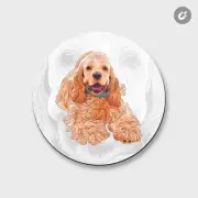 American Cocker Spaniel Dog | 4'' X 4'' Round Decorative Magnet