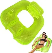 Pool Lounger Float, Inflatable Swimming Lounger with Backrest, Comfortable Floating Bed, Relaxing Air Mattress for Men, Women, Family, Friends, Ideal for Hot Weather, 31.5x15.75in