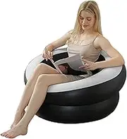 Inflatable Chair, Blow-Up Sofa Couch, Indoor Air Couch, Camping Inflatable Sofa, Inflatable Sofa Seat, Fast Blow Up Bean Bag, Inflatable Flocked Sofa Chairs for Beach, Sunbathing, Hiking