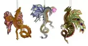 Dragons of the Crystal Cave Ornaments #17 (Set of 3) Solstice Night Seeker Blaze