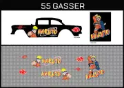Hot Wheels(1/64),55 Gasser "Naruto" Waterslide,Printed White First,Decals