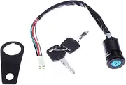 Ignition Key Switches for Most 50cc 70cc 90cc 110cc 150cc DIY Accessories Universal Motorcycle Start The Ignition Switch Lock Key with Bracket 1 Set Ignition Barrel Key Switch
