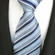 Blue and White Striped tie Students Graduation Interview Necktie Necktie Man Silk Ties