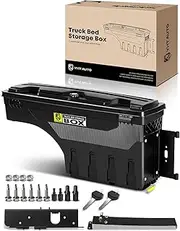 YHTAUTO Truck Bed Storage Tool Box Lockable Compatible with 1999-2007 Chevy Silverado GMC Sierra 1500/2500/3500 & HD(Fit 2007 Classic), Passenger Side, Swing Waterproof Wheel Well ToolBox