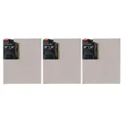 3x Jasart Gallery 10x12" NTRL Linen Painting Canvas Stretched Board Panel 400GSM