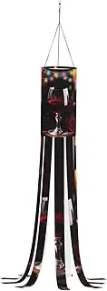 Halloween Garden Red Wine Rose and Candle Windsock Lights Halloween Lighted Windsock for Patio Yard Pathway Party Decor