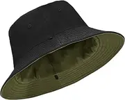 [CHUANGLI] Oversize XXL Cotton Bucket Hat, Unisex Reversible Trendy Fisherman Hats, Double Side Wear Fishing Hat Summer Sun Hat