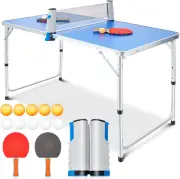 Kids Portable Foldable Table Tennis Set: 2 Paddles, 10 Balls, Adjustable Net