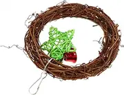 FONDOTIN Parrot Rattan Chewing Durable Swing for Climbing Chewing Rattan Loop Pet Supplies Engaging Hanging Ornament for Physical Activity
