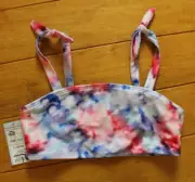 Cat & Jack Bikini Top Girls Size Large 10/12 Tie Dye NWT