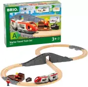 BRIO World 36079 Starter Travel Train Set 22-Piece Wooden Toy New Gift