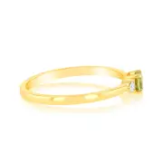 0.30 Carat Peridot and Diamond Ring in 9ct Yellow Gold, S