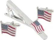 [TEHAUX] Tie Clip Set American Flag Mens 1 Set Tie Bars Fashion Accessories for Men Decor for Birthday