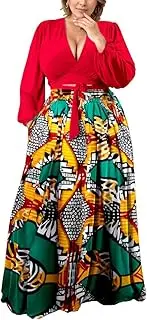 XFT Womens Sexy Plus Size 2 Piece Dress Outfits Long Sleeve Crop Top Long Skirts Set Fall Outfits for Women 2024