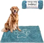 Dog Gone Smart Dirty Dog Doormat Cute Paw Print Ultra Water Absorbent Fast Drying Microfiber Small, Medium, Large and Runner Heavy Non-Skid/Slip Backing Machine Wash, Rain Snow Muddy Wet Shoes & Paws