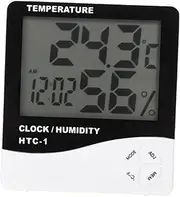 KAILIKETIY 1Pc Indoor Thermometer Clock Electronic Alarm Clock with Humidity Display LCD Screen for Home Decoration Creative Design Battery Not Included