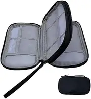 Travel Accessories Organizer Case Bag,Portable Waterproof Double Layers All-in-One Storage Bag for Cable, Cord, Charger, Phone,SD Card,Power Adapter (Black)