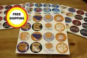 CLEMSON TIGERS 16-PIECE SET 1" ROUND STICKERS WITH CLEAR DOME COVER
