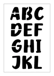 THICK MARKER Alphabet Stencil 2 Inch Script Font Letters Uppercase Set S1220