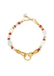 Missoma X Harris Reed In Good Hands Beaded Bracelet - Orange - One Size One Size